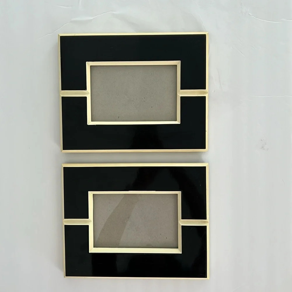Elegant Black and Gold Picture Frame Set